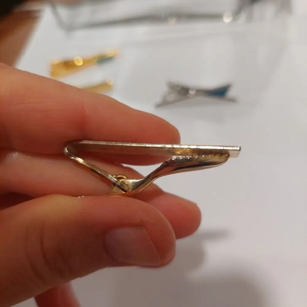 Three Vintage American Tie Pins Gold Tone